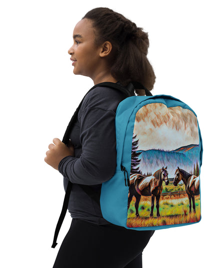 Central Oregon Horses - Digital Art - Minimalist Backpack