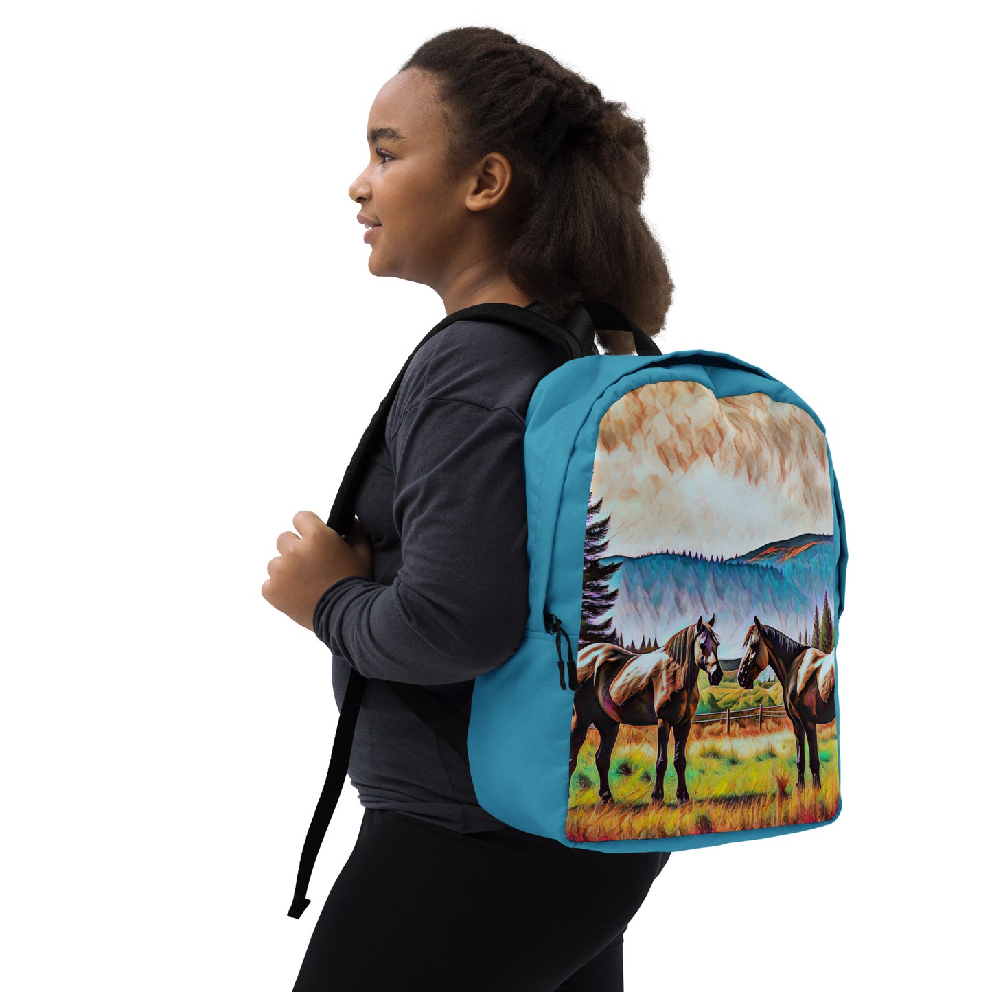 Central Oregon Horses - Digital Art - Minimalist Backpack