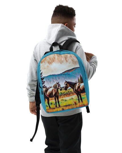 Central Oregon Horses - Digital Art - Minimalist Backpack