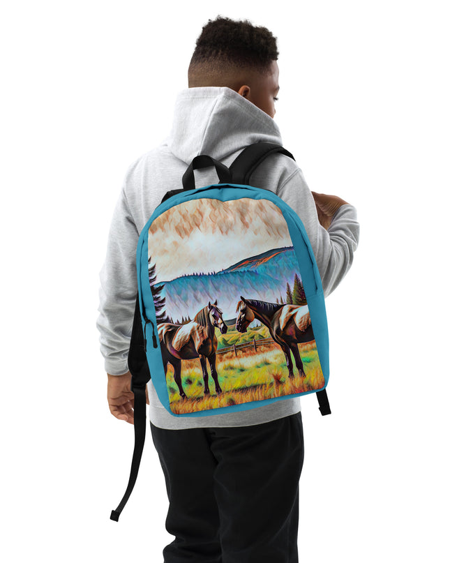 Central Oregon Horses - Digital Art - Minimalist Backpack