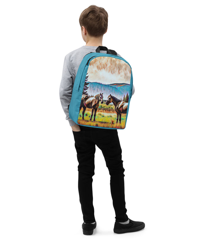 Central Oregon Horses - Digital Art - Minimalist Backpack
