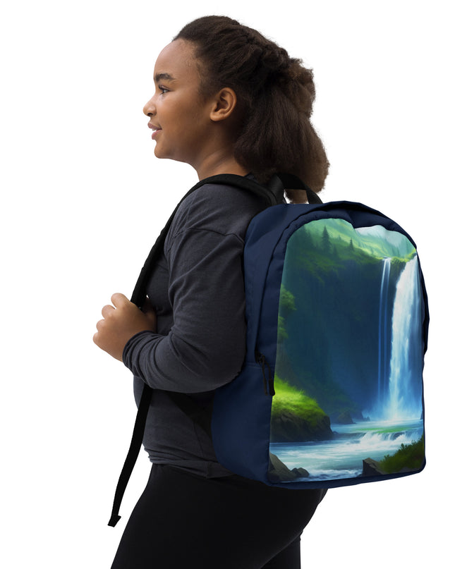 Oregon Waterfalls - Digital Art - Minimalist Backpack