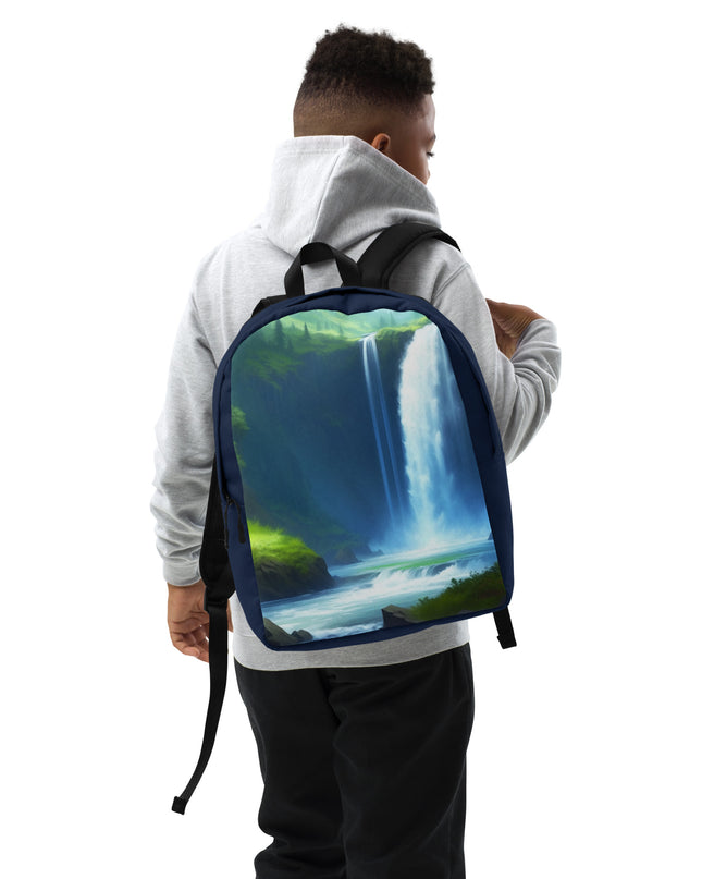 Oregon Waterfalls - Digital Art - Minimalist Backpack
