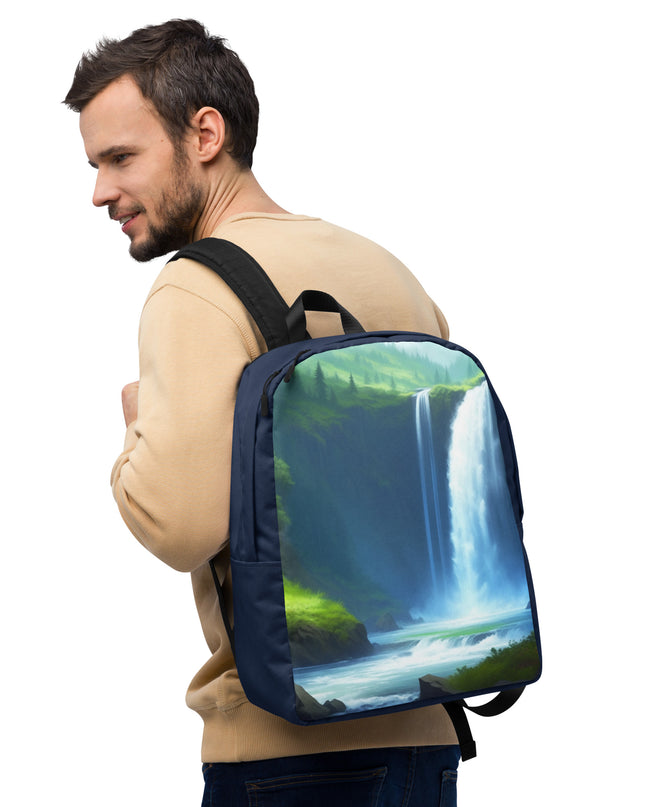 Oregon Waterfalls - Digital Art - Minimalist Backpack