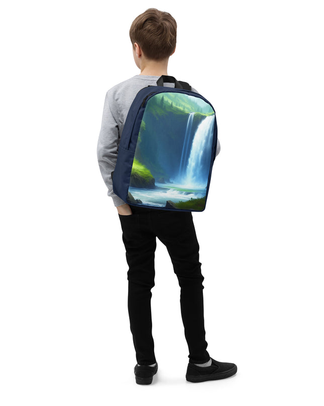 Oregon Waterfalls - Digital Art - Minimalist Backpack