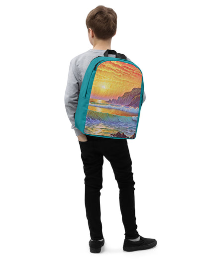 Oregon Coast Sunset - Digital Art - Minimalist Backpack