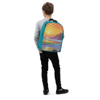 Thumbnail for Oregon Coast Sunset - Digital Art - Minimalist Backpack