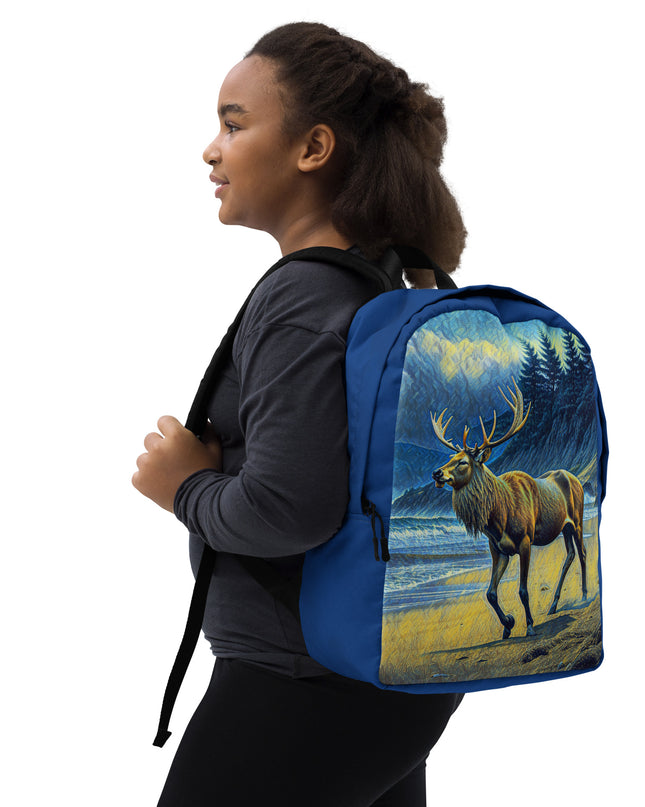 Elk on the Beach - Digital Art - Minimalist Backpack