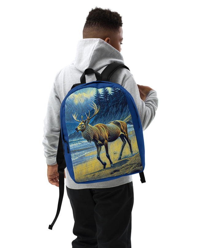 Elk on the Beach - Digital Art - Minimalist Backpack