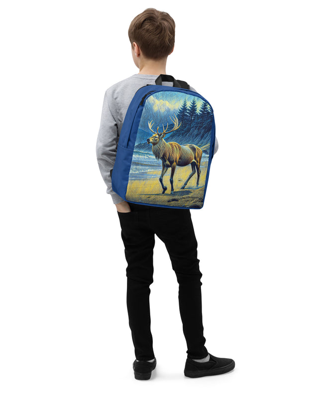 Elk on the Beach - Digital Art - Minimalist Backpack