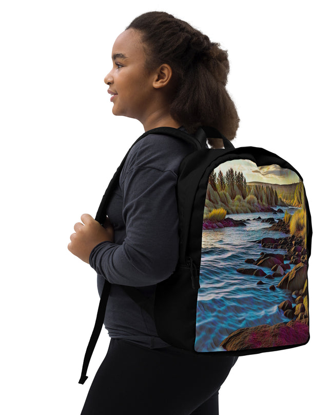 Oregon River - Digital Art - Minimalist Backpack