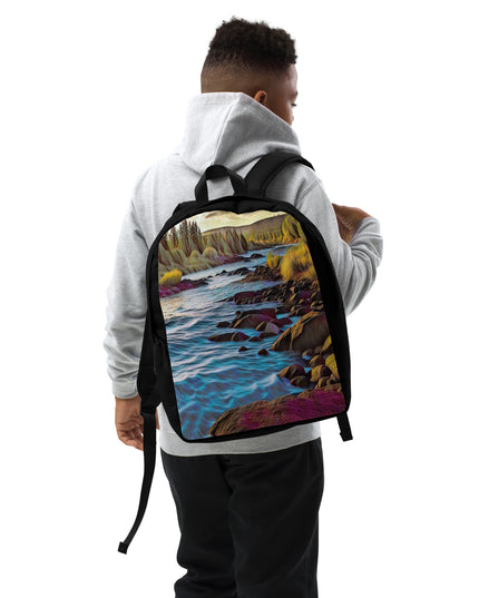 Oregon River - Digital Art - Minimalist Backpack
