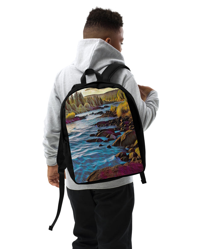 Oregon River - Digital Art - Minimalist Backpack