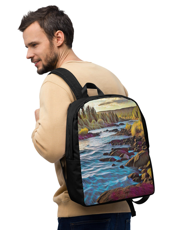 Oregon River - Digital Art - Minimalist Backpack