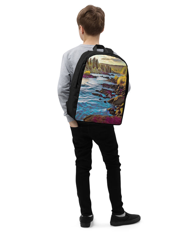 Oregon River - Digital Art - Minimalist Backpack