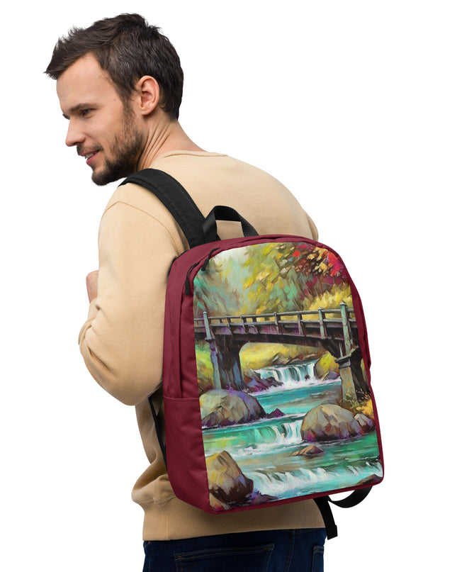 Oregon Bridge - Digital Art - Minimalist Backpack