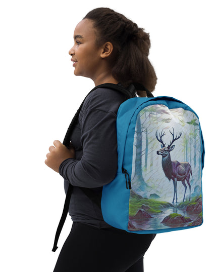 Oregon Deer in the Woods - Digital Art - Minimalist Backpack
