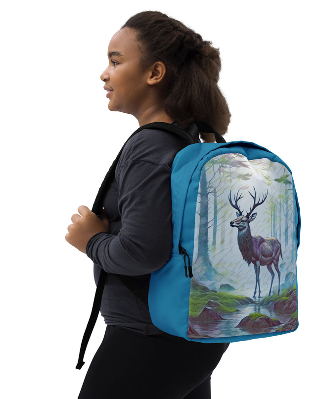 Oregon Deer in the Woods - Digital Art - Minimalist Backpack