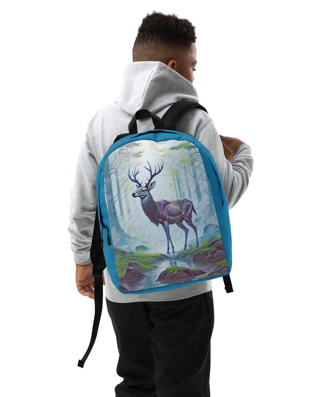 Oregon Deer in the Woods - Digital Art - Minimalist Backpack