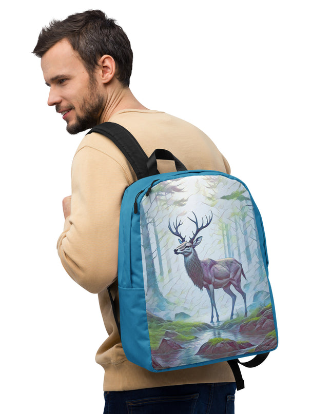 Oregon Deer in the Woods - Digital Art - Minimalist Backpack