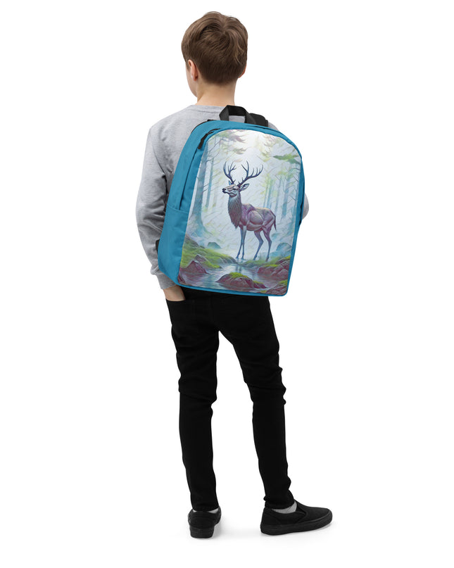 Oregon Deer in the Woods - Digital Art - Minimalist Backpack