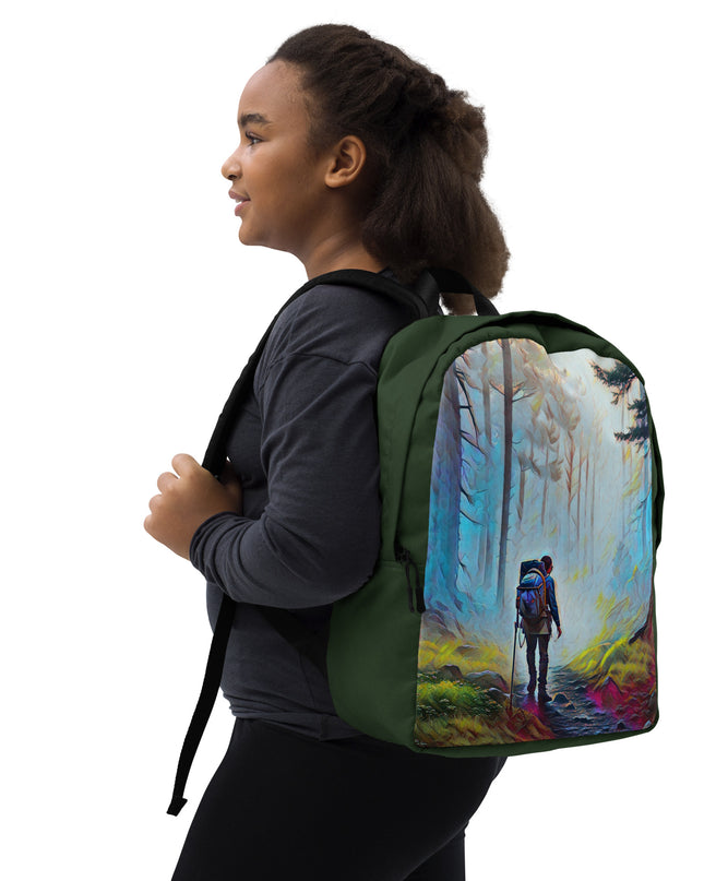 Hiking the Oregon Woods - Digital Art - Minimalist Backpack