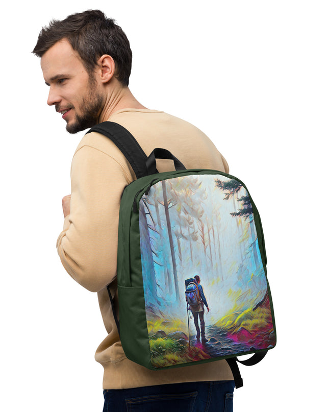 Hiking the Oregon Woods - Digital Art - Minimalist Backpack