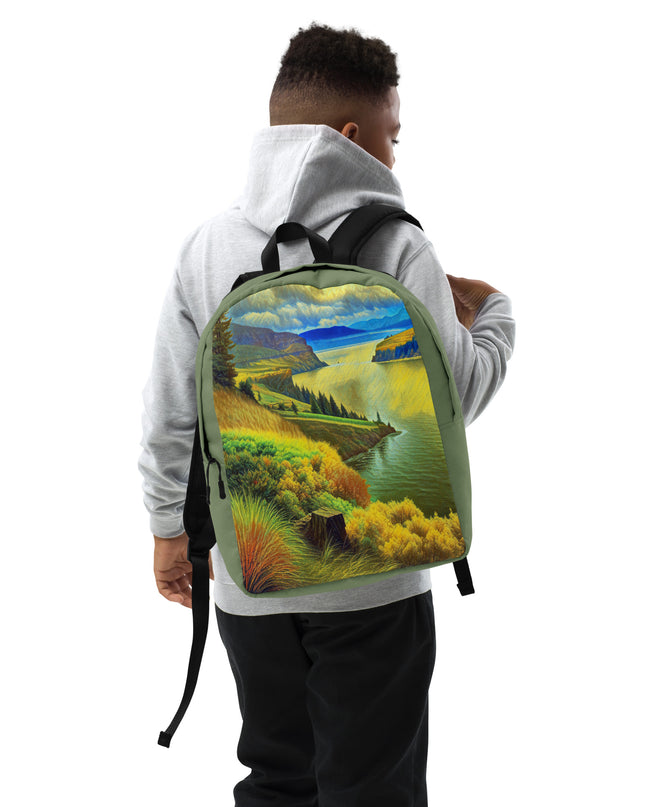 Columbia River Gorge - Digital Art - Minimalist Backpack