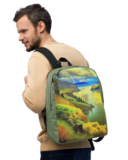 Columbia River Gorge - Digital Art - Minimalist Backpack