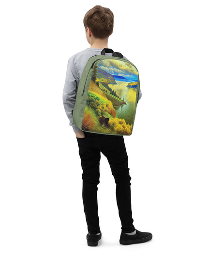 Columbia River Gorge - Digital Art - Minimalist Backpack