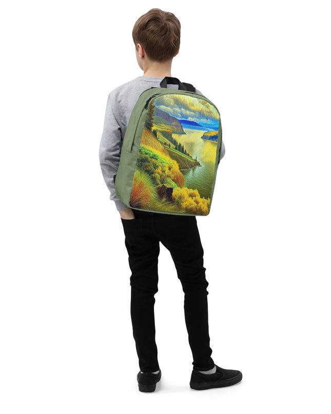 Columbia River Gorge - Digital Art - Minimalist Backpack