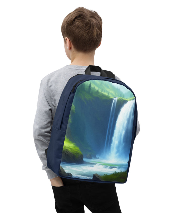 Oregon Waterfalls - Digital Art - Minimalist Backpack