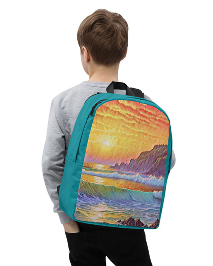 Oregon Coast Sunset - Digital Art - Minimalist Backpack