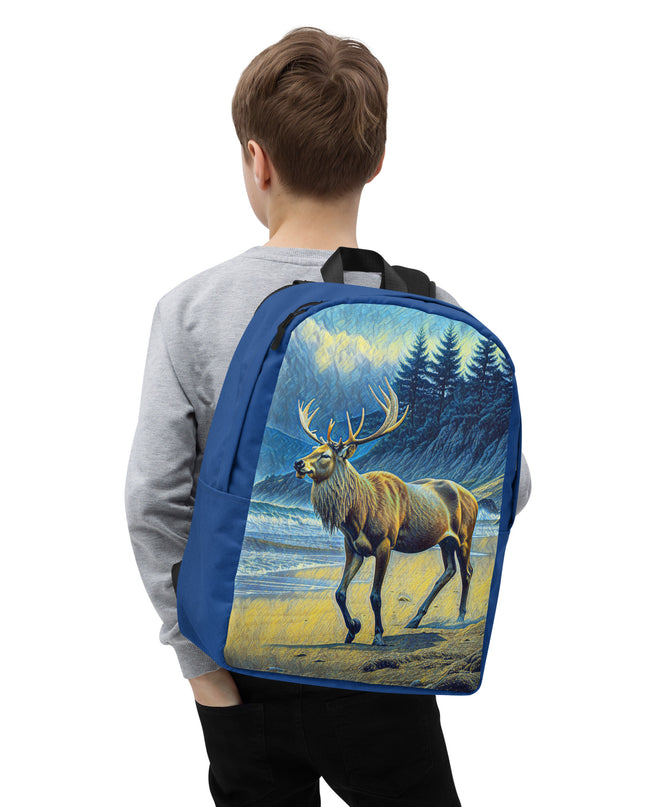 Elk on the Beach - Digital Art - Minimalist Backpack