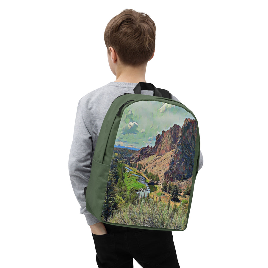 Smith Rock Digital Art Minimalist Backpack Oregon Collectibles