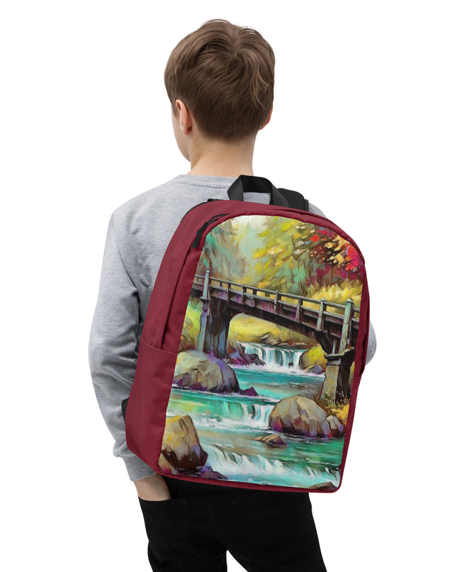 Oregon Bridge - Digital Art - Minimalist Backpack