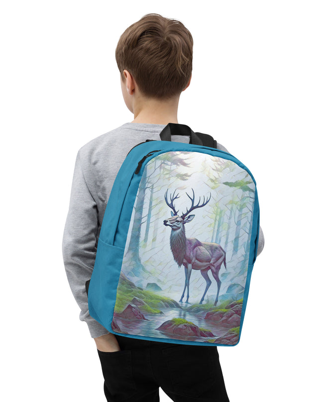 Oregon Deer in the Woods - Digital Art - Minimalist Backpack