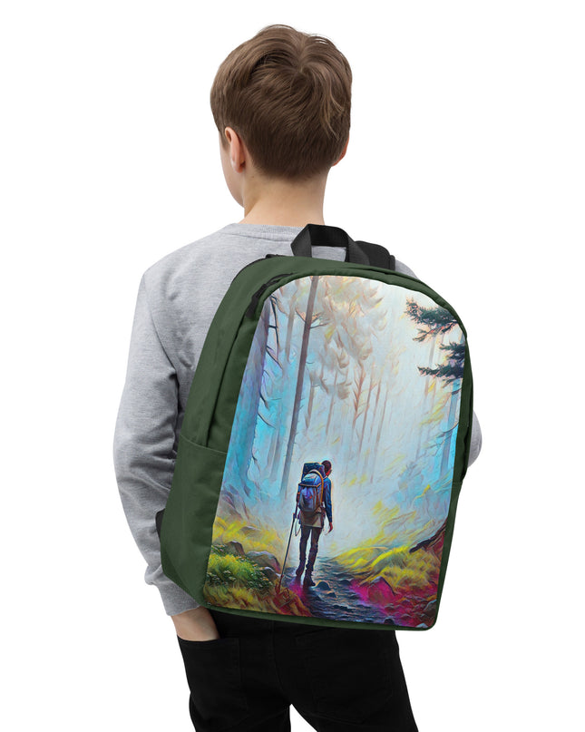 Hiking the Oregon Woods - Digital Art - Minimalist Backpack