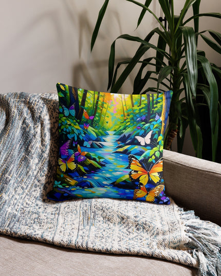 Oregon Butterflies in the Forest - Premium Pillow