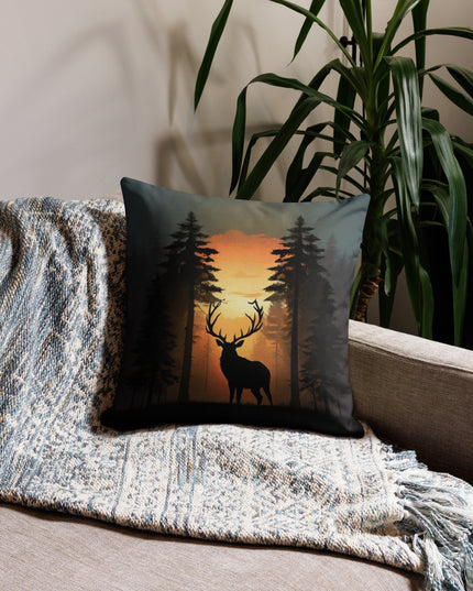 Elk at Sunset - Premium Pillow