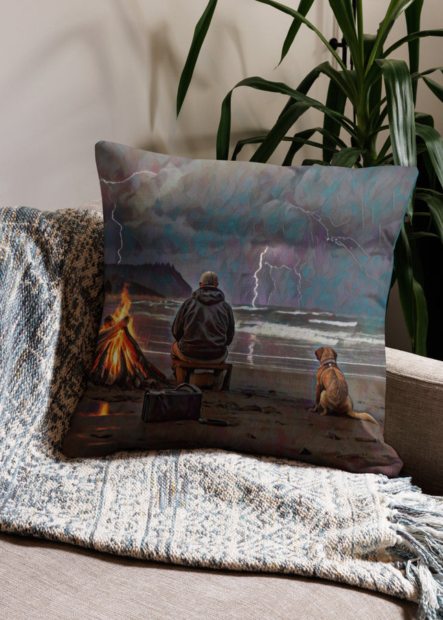 Bonfire in the Storm - Premium Pillow
