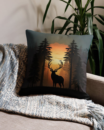 Elk at Sunset - Premium Pillow