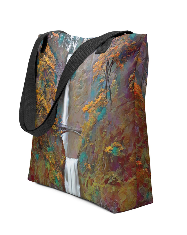 Multnomah Falls/Autumn - Digital Art - Tote bag