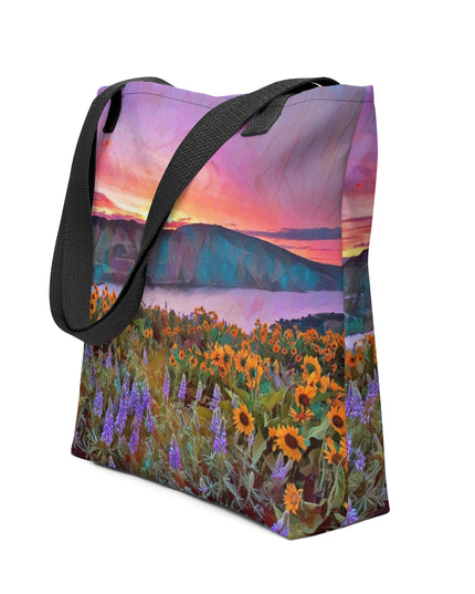 Columbia Gorge Wildflowers - Digital Art -Tote bag