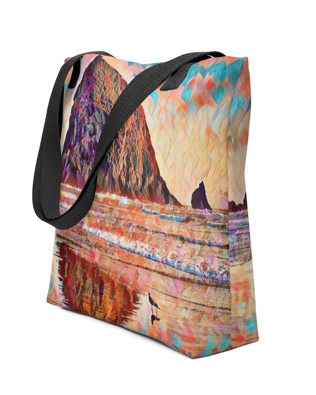 Haystack Rock - Oregon - Digital Art -Tote bag