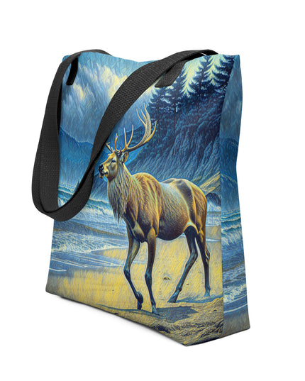 Elk on the Beach - Oregon - Digital Art -Tote bag