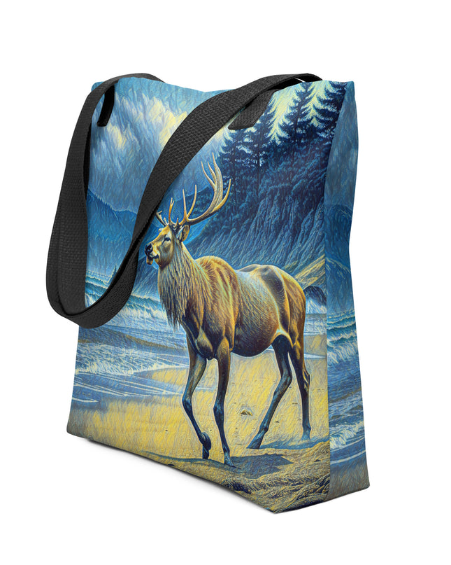 Elk on the Beach - Oregon - Digital Art -Tote bag