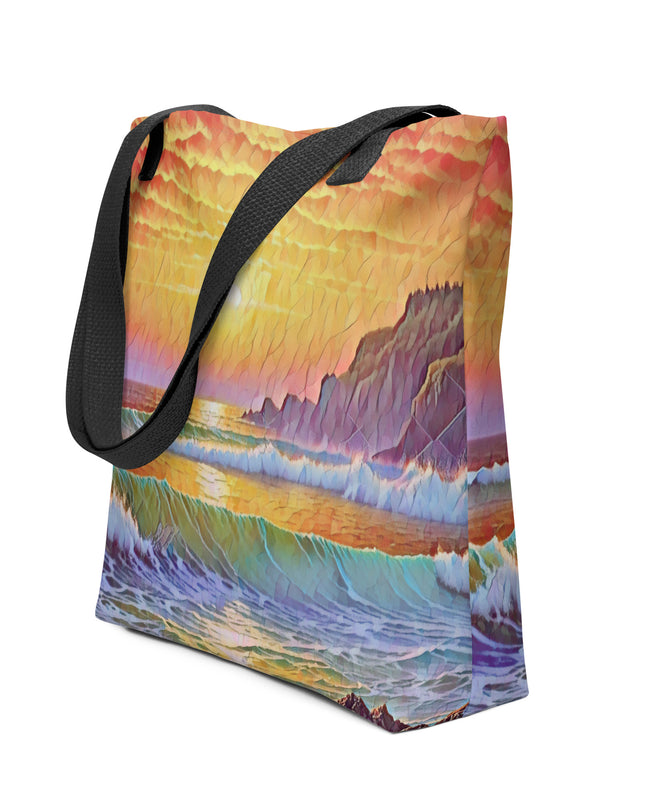 Oregon Coast Sunset - Digital Art - Tote bag