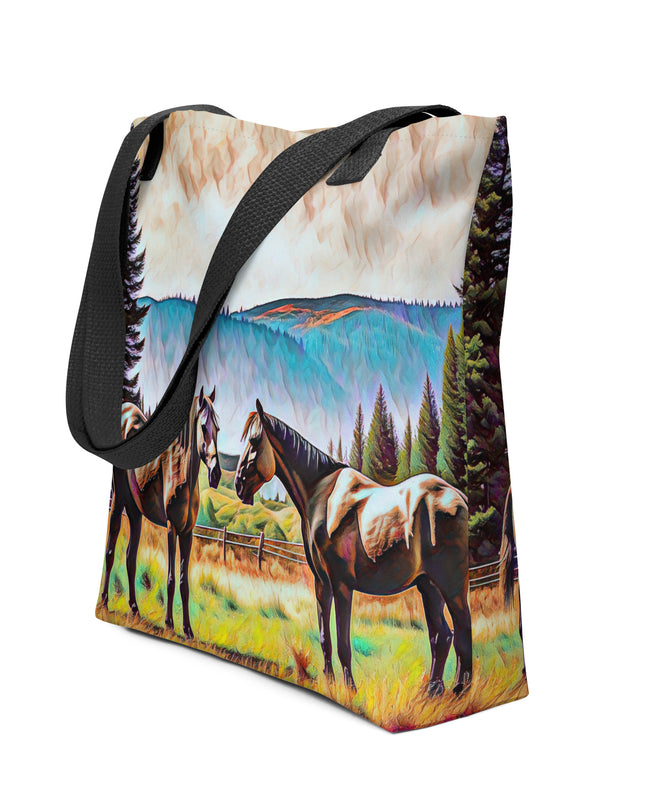 Central Oregon Horses - Digital Art - Tote bag