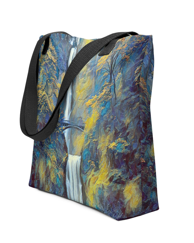 Multnomah Falls/Blue - Digital Art - Tote bag